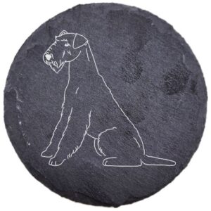 Airedale terrier – podstawka z łupka