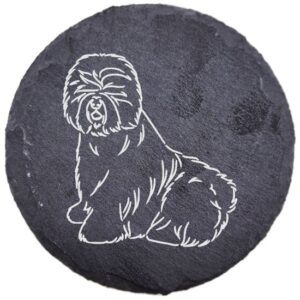 Owczarek staroangielski bobtail – podstawka z łupka