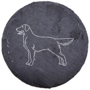 Flat coated retriever – podstawka z łupka